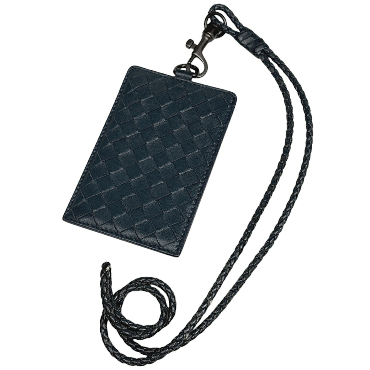 ボッテガヴェネタ BOTTEGAVENETA イントレチャート カードケース 2WAY レザー ブルー レディース 【中古】 msp39｜バイセル 店
