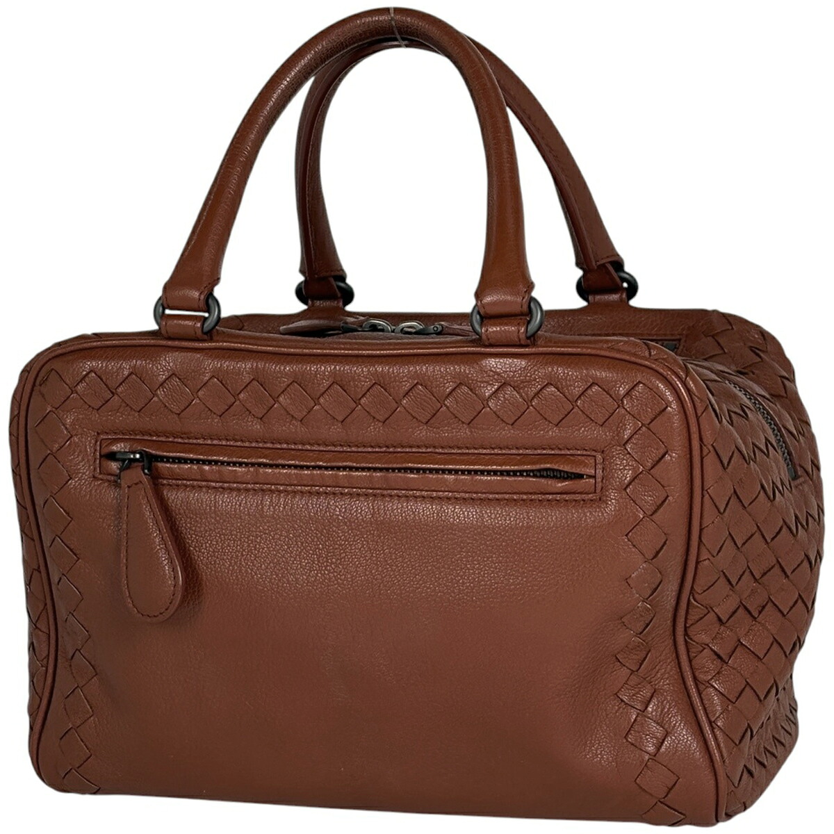 ボッテガヴェネタ BOTTEGAVENETA イントレチャート ハンドバッグ レザー ブラウン レディース 【中古】 msp39|バイセル 店