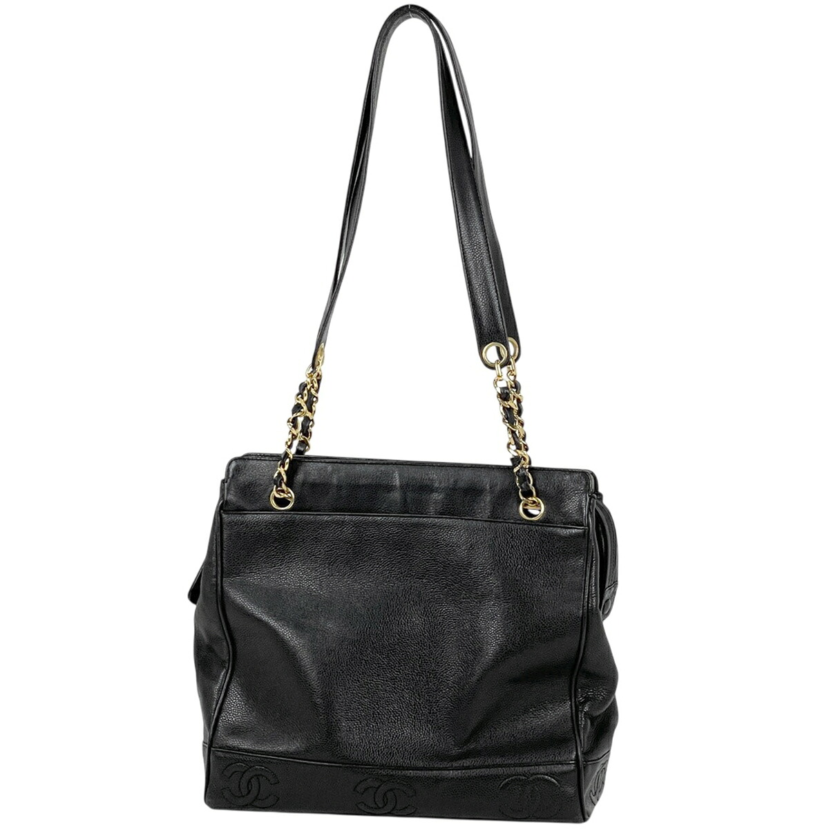 シャネル CHANEL トリプルココマーク チェ トートバッグ キャビア素はだ 黒いこと レディース 【中古】 msp29