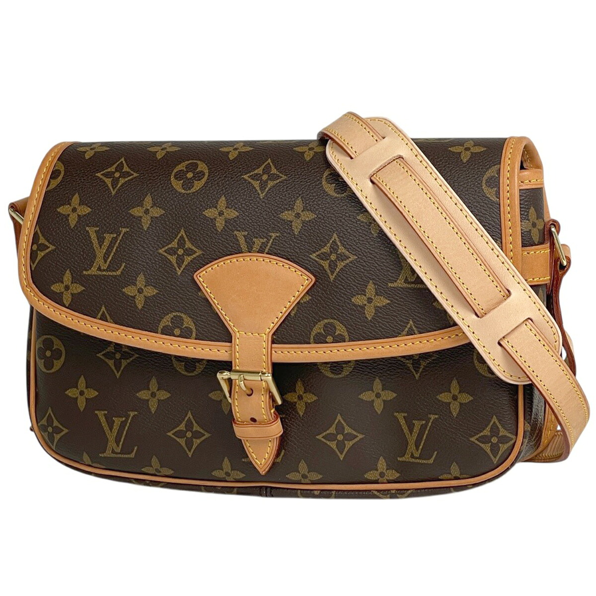 ルイ・ヴィトン Louis Vuitton ソローニュ 曲がった掛け ショルダーバッグ モノグラム 赤銅色 M42250 レディース 【中古】
