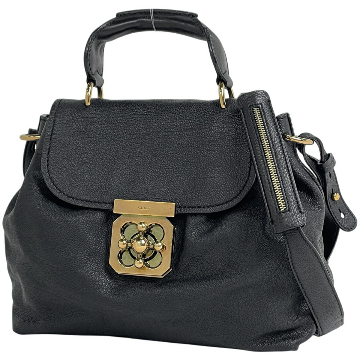 クロエ Chloe エルシー ハンドバック 2WAY なめし革 黒いこと レディース 【中古】