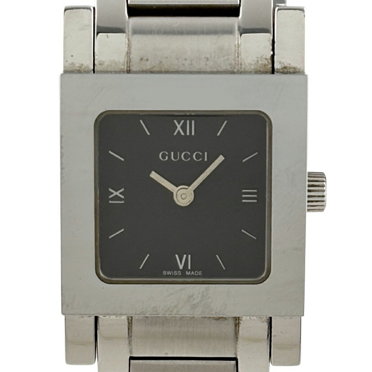 グッチ GUCCI ブレスウォッチ 真四角 7900L.1 ウオッチ SS 石英 黒いこと レディース 【中古】