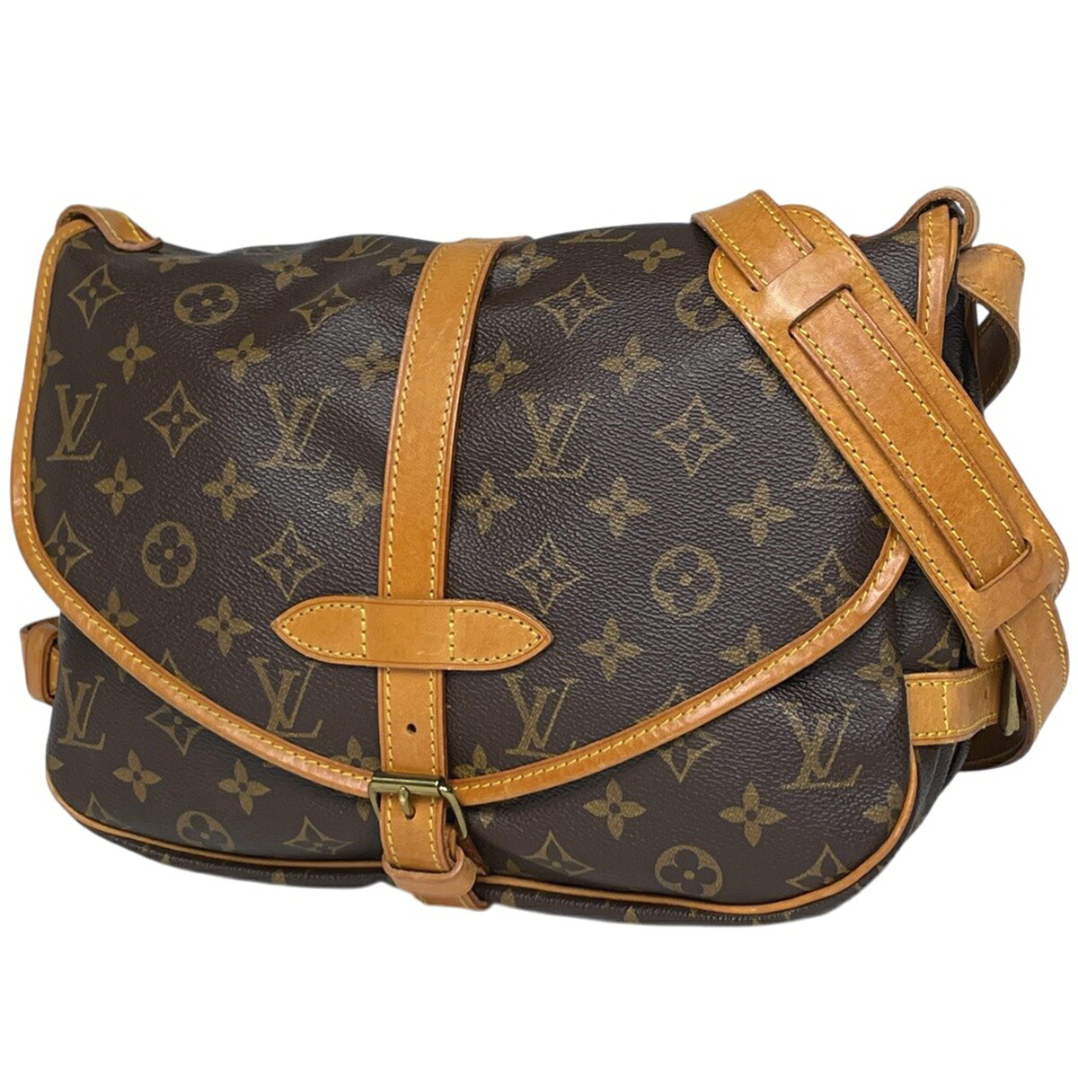 ルイ・ヴィトン Louis Vuitton ソミュール30 斜め掛け ショルダーバッグ モノグラム ブラウン M42256 レディース 【中古】 msp39|バイセル 店
