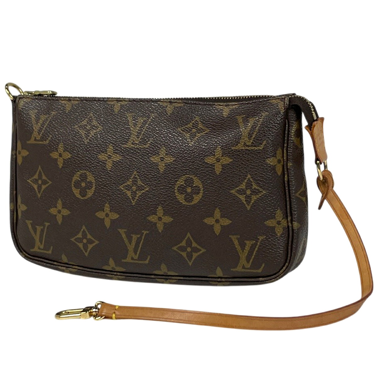 ルイ・ヴィトン Louis Vuitton ポシェット アクセソワール メイク コスメ 付属物合切袋 モノグラム 赤銅色 M51980 レディース 【中古】