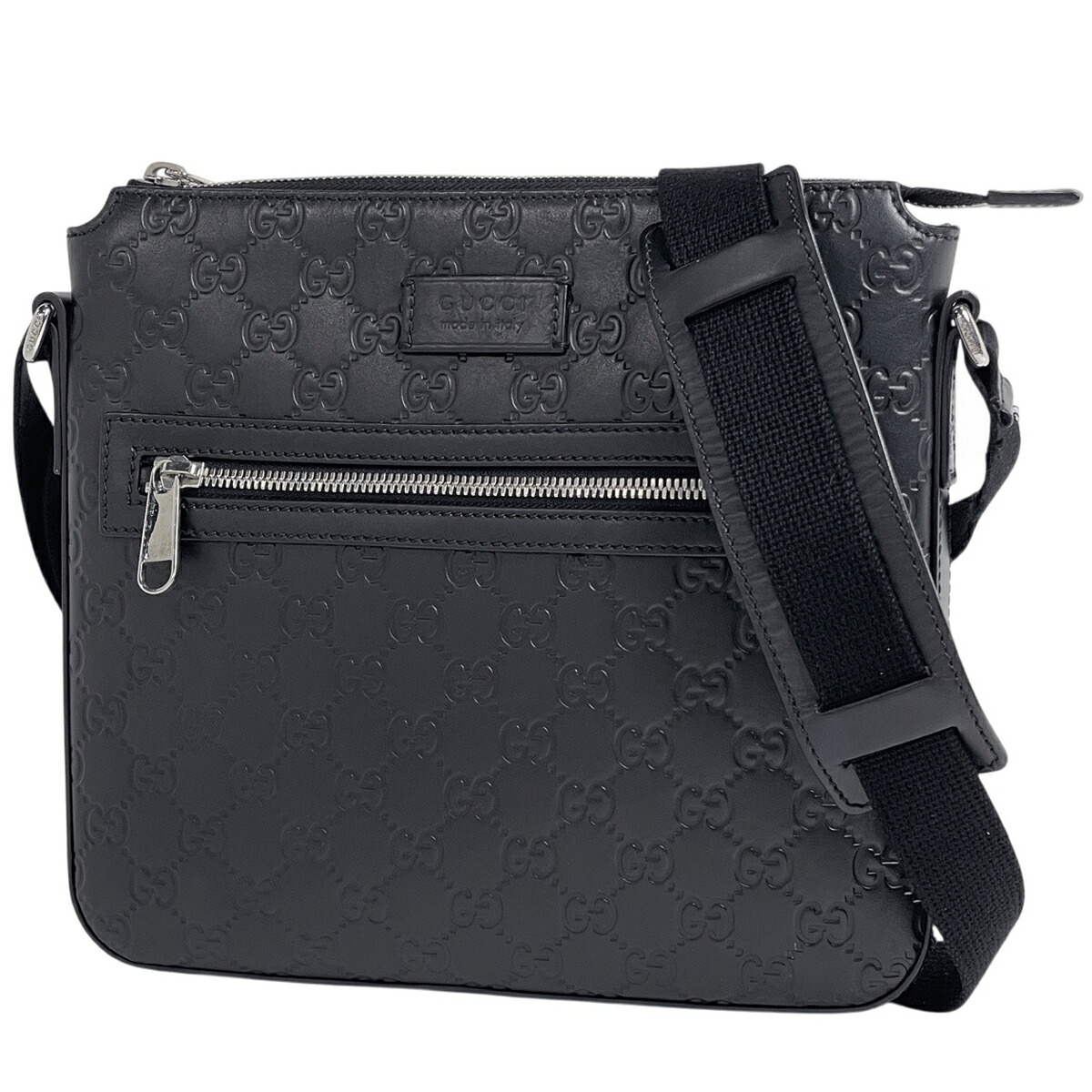 グッチ GUCCI グッチシマ 飛脚屋御徒面子 GG柄 シマなめし革 黒いこと 406410 メンズ 【中古】
