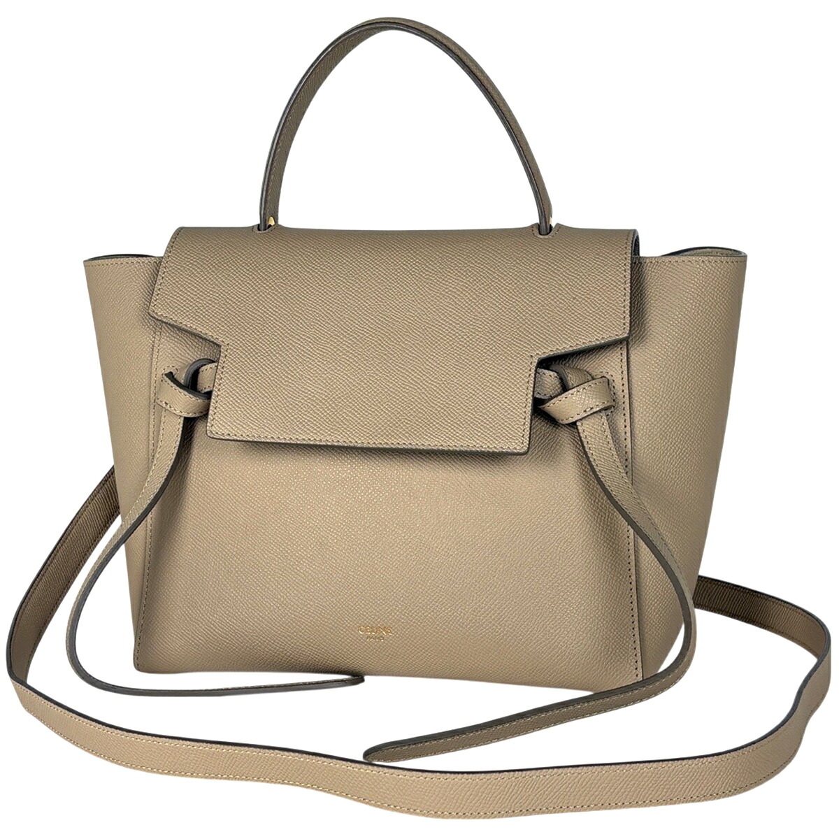 セリーヌ CELINE マイクロ ベルトバッグ 2WAY ハンドバッグ レザー ベージュ レディース 【中古】｜バイセル 店
