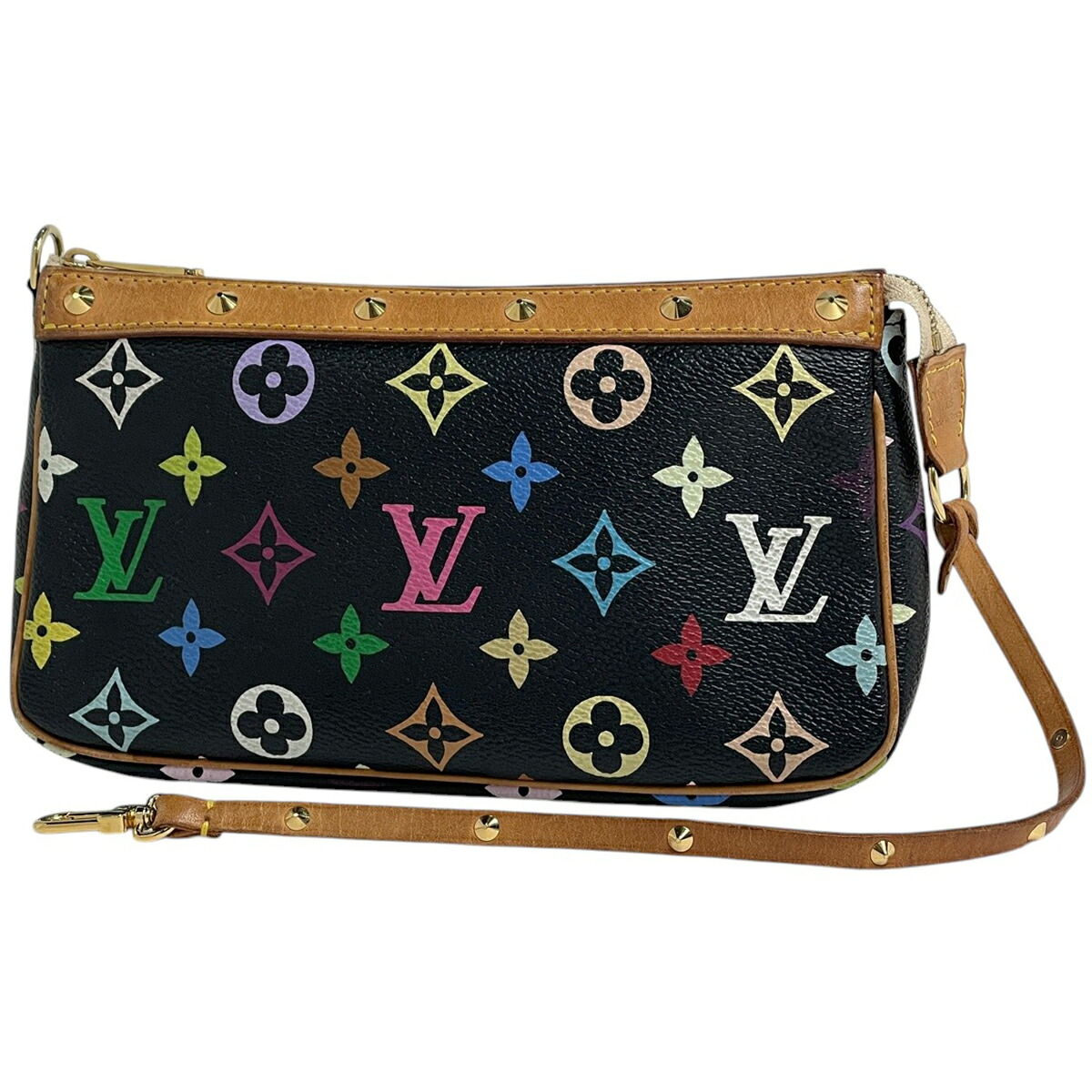 ルイ・ヴィトン Louis Vuitton ポシェット アクセソワール ハンドバック 付属物合切袋 モノグラムマルチ色つや ノワール(黒いこと) M92648 レディース 【中古】