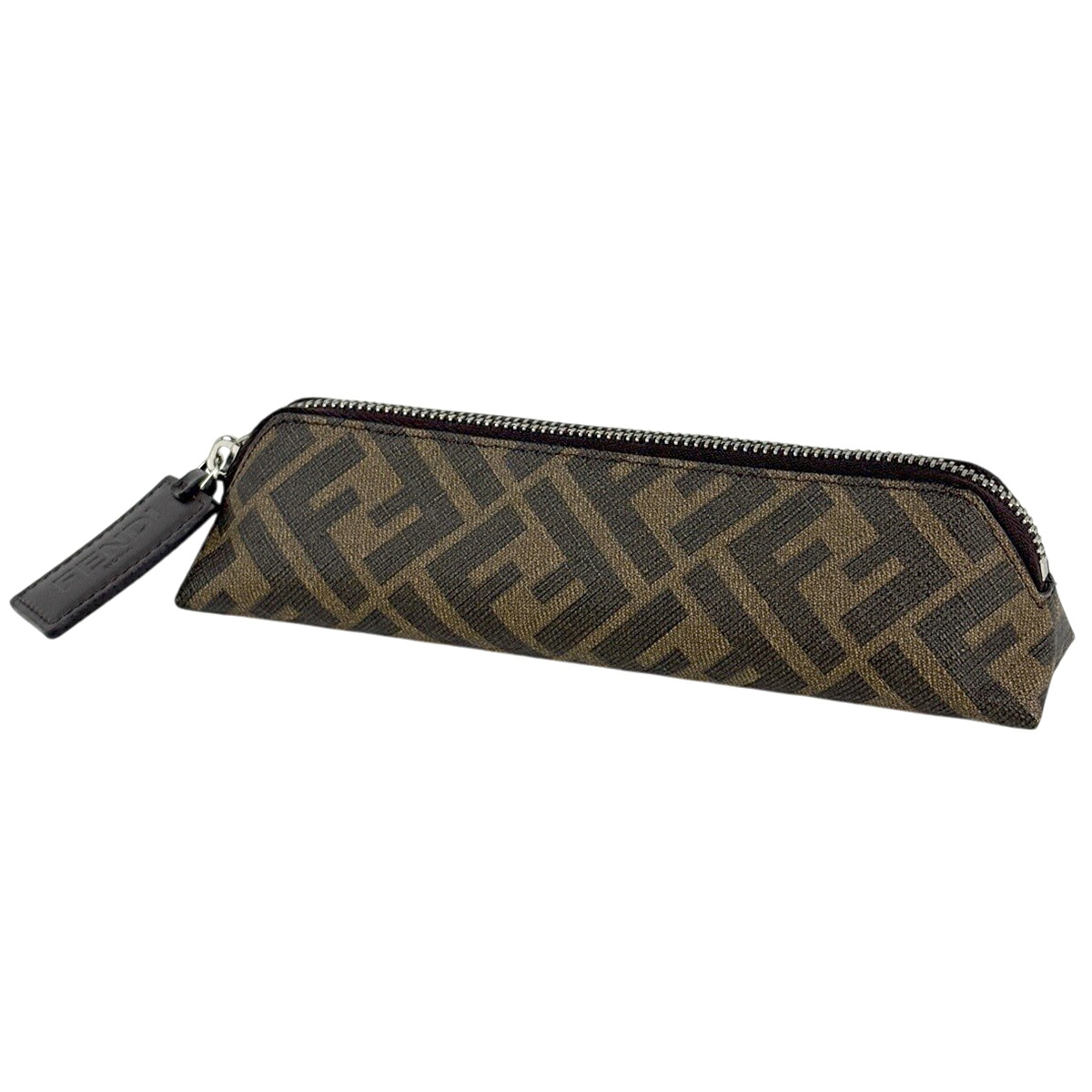 フェンディ FENDI ズッカ柄 書き込み入れもの 上塗り帆布 赤銅色 7N0117 レディース 【中古】
