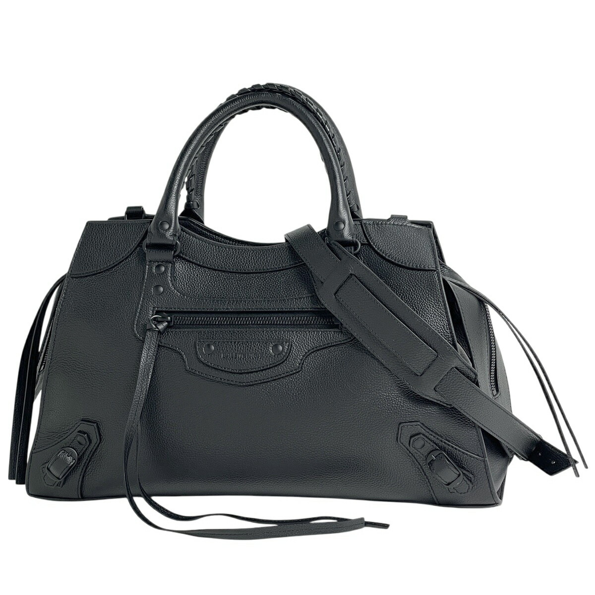 バレンシアガ BALENCIAGA ネオ古典派音楽 シティ 並み並み 2WAY なめし革 黒いこと 638470 レディース 【中古】