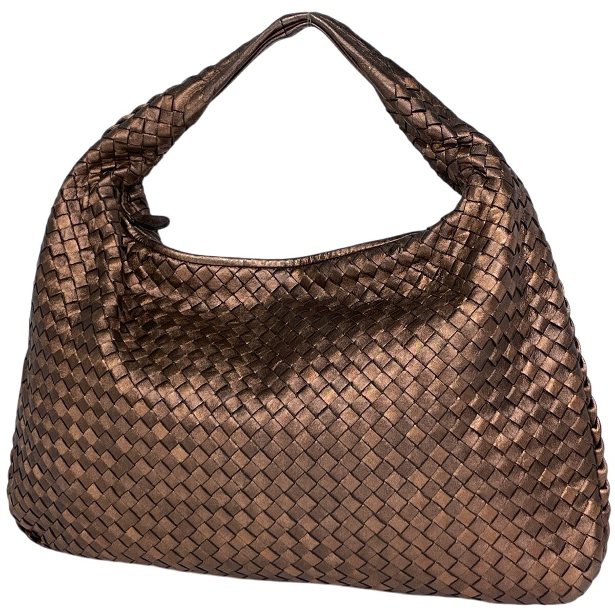 ボッテガヴェネタ BOTTEGAVENETA イントレチャート ショルダーバッグ ホー洋弓 ハンドバック ショルダーバッグ なめし革 ブロンズ レディース 【中古】