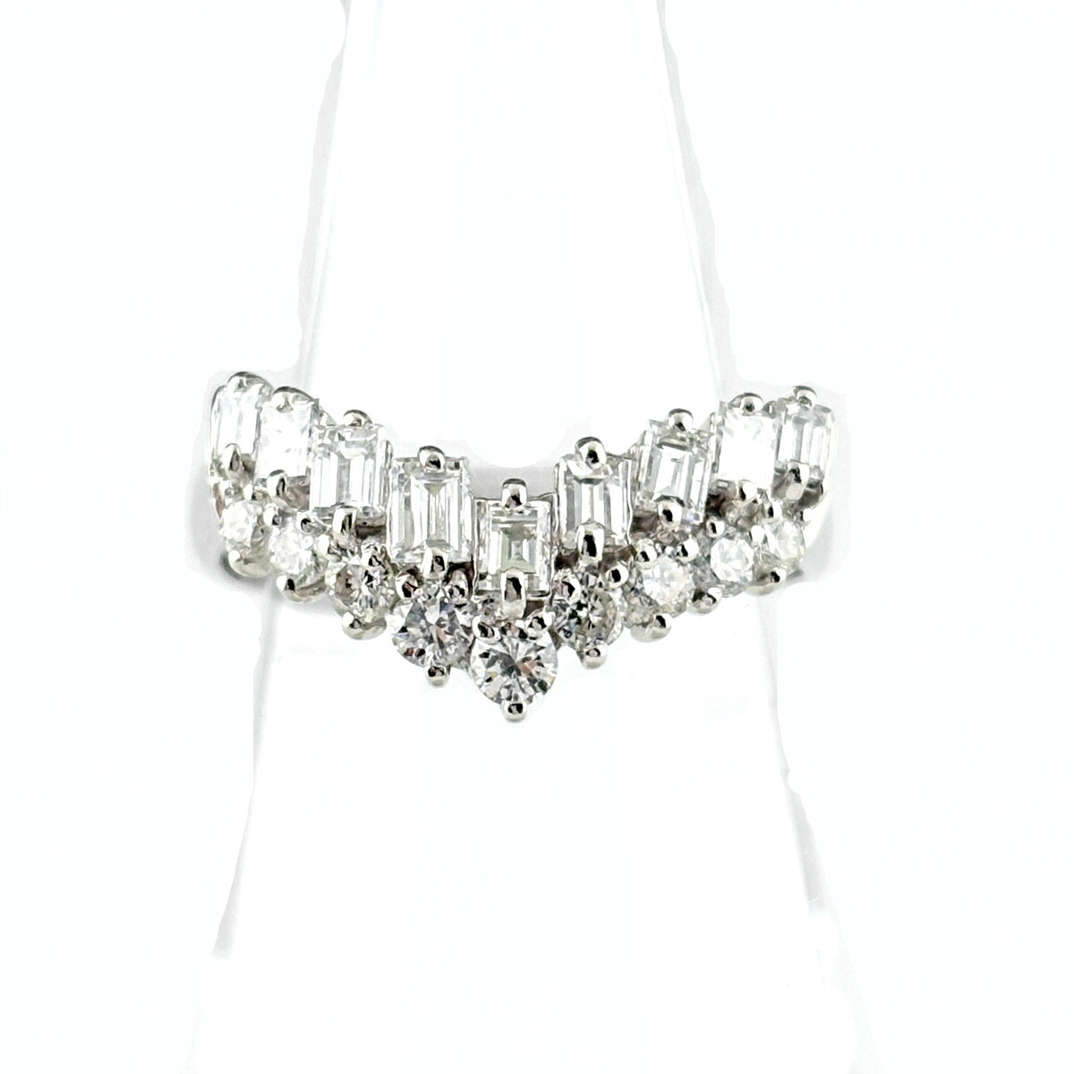 メレダイヤ デザインリング プラチナ 指輪 リング 13.5号 Pt900 ダイヤモンド レディース 【中古】 msp39|バイセル 店