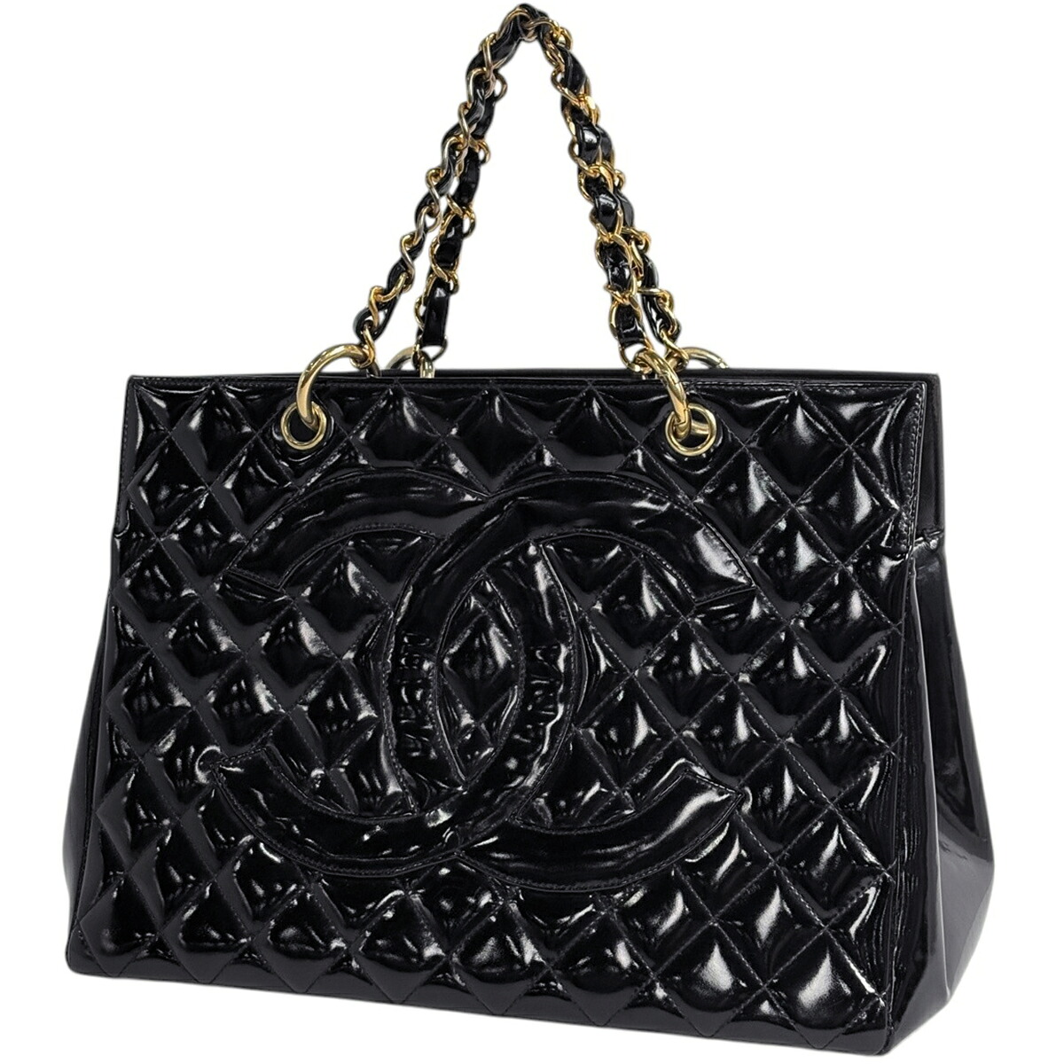 シャネル CHANEL ココマーク チェーン店 ハンドバック マトラッセ エナメル 専売特許なめし革 黒いこと レディース 【中古】