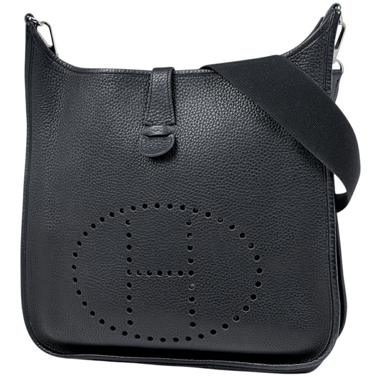 エルメス HERMES エヴリン1 GM パンチング Hロゴタイプ ショルダーバッグ トリヨンクレマンス 黒いこと □I レディース 【中古】