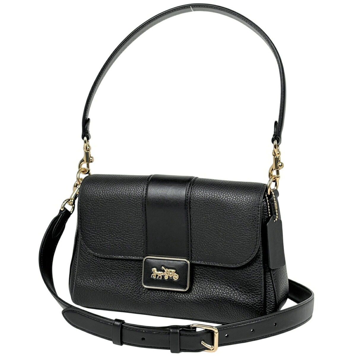 コーチ職 COACH グレース ショルダーバッグ なめし革 黒いこと CC068 レディース 【中古】