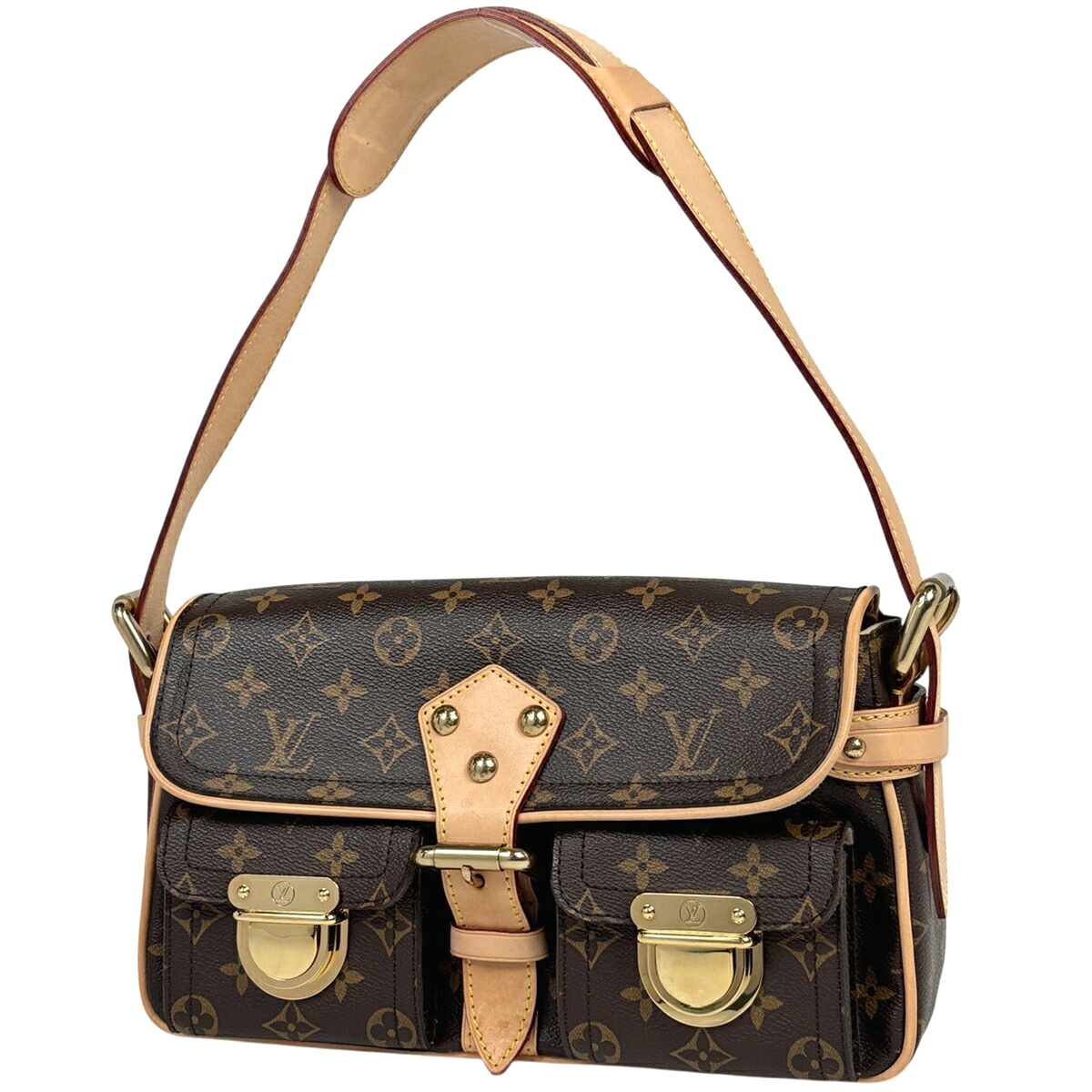 ルイ・ヴィトン Louis Vuitton ハドソン 一肩先 肩かけ ショルダーバッグ モノグラム 赤銅色 M40027 レディース 【中古】
