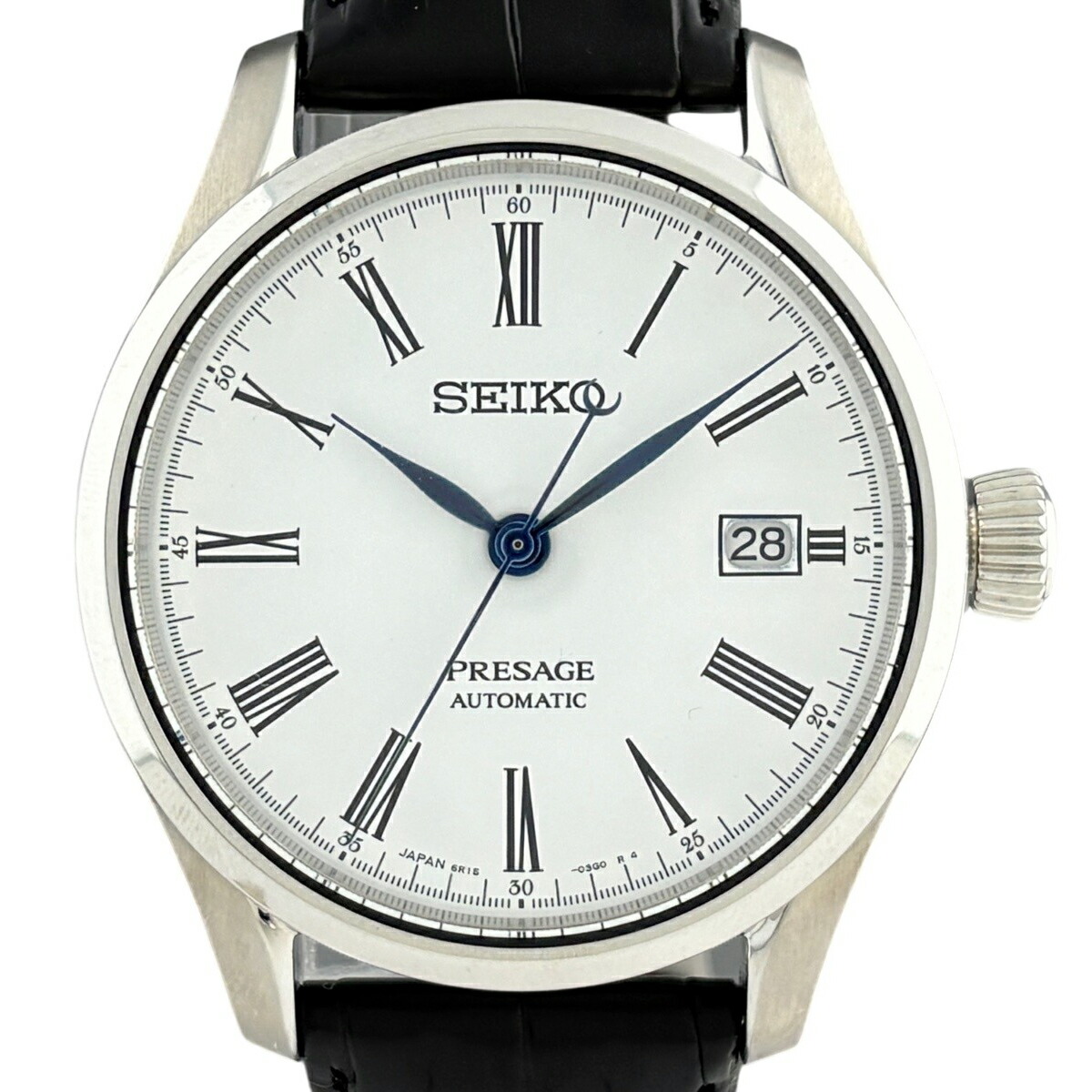 セイコー SEIKO プレサージュ 6R15-03V0 腕時計 SS レザー 自動巻き ホワイト メンズ 【中古】 msp29｜バイセル 店