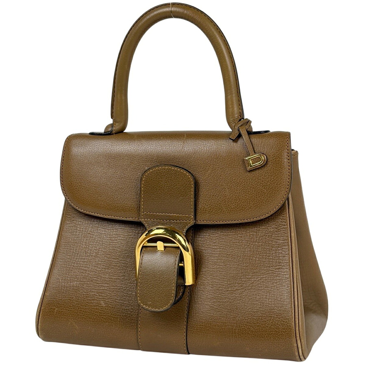 デルヴォー DELVAUX ブリヨンPM ハンドバック なめし革 赤銅色 レディース 【中古】