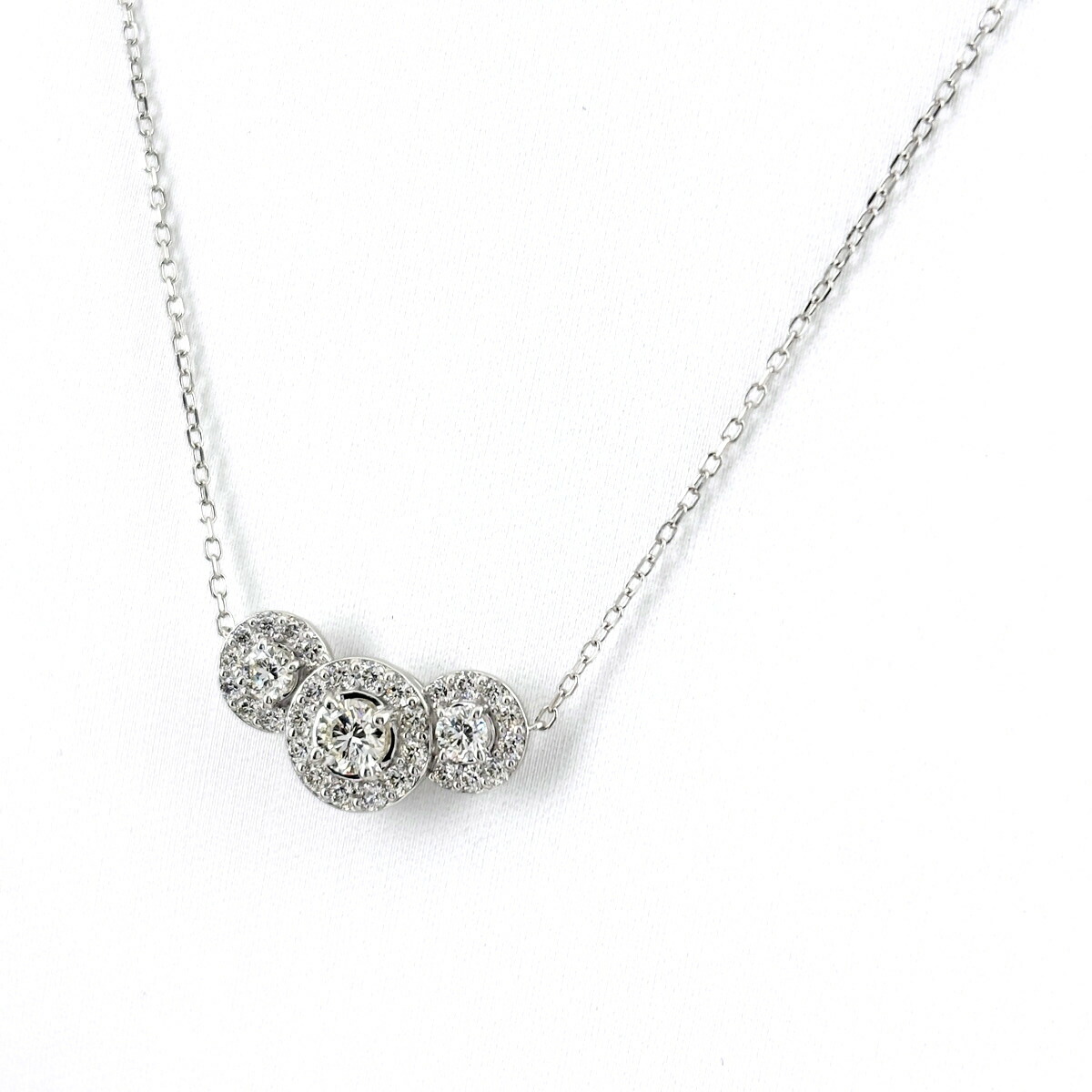メレダイヤ デザインネックレス プラチナ ペンダント ネックレス Pt950 Pt850 ダイヤモンド レディース 【中古】 msp39|バイセル 店