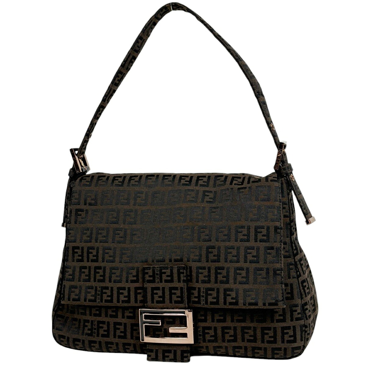 フェンディ FENDI ズッキーノ柄 ショルダーバッグ 帆布 赤銅色 8BR001 レディース 【中古】