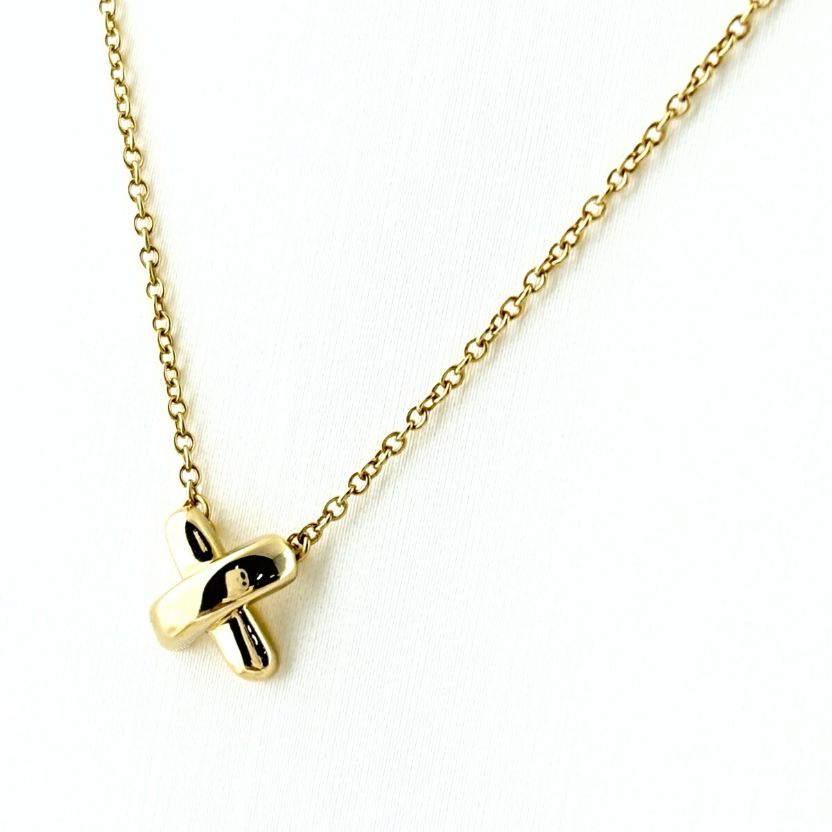 ティファニー TIFFANY&Co. クロスステッチネックレス YG イエローゴールド ペンダント ネックレス 750 レディース 【中古】 msp29|バイセル 店