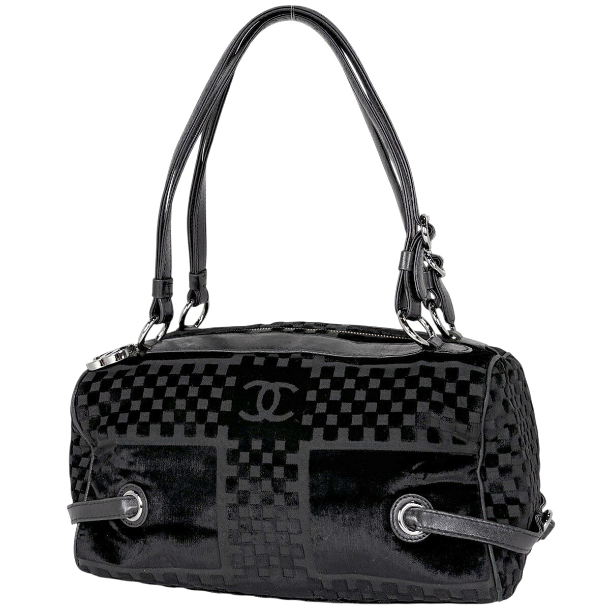 シャネル CHANEL ココマーク ハンドバック ショルダーバッグ 布切れ 黒いこと レディース 【中古】