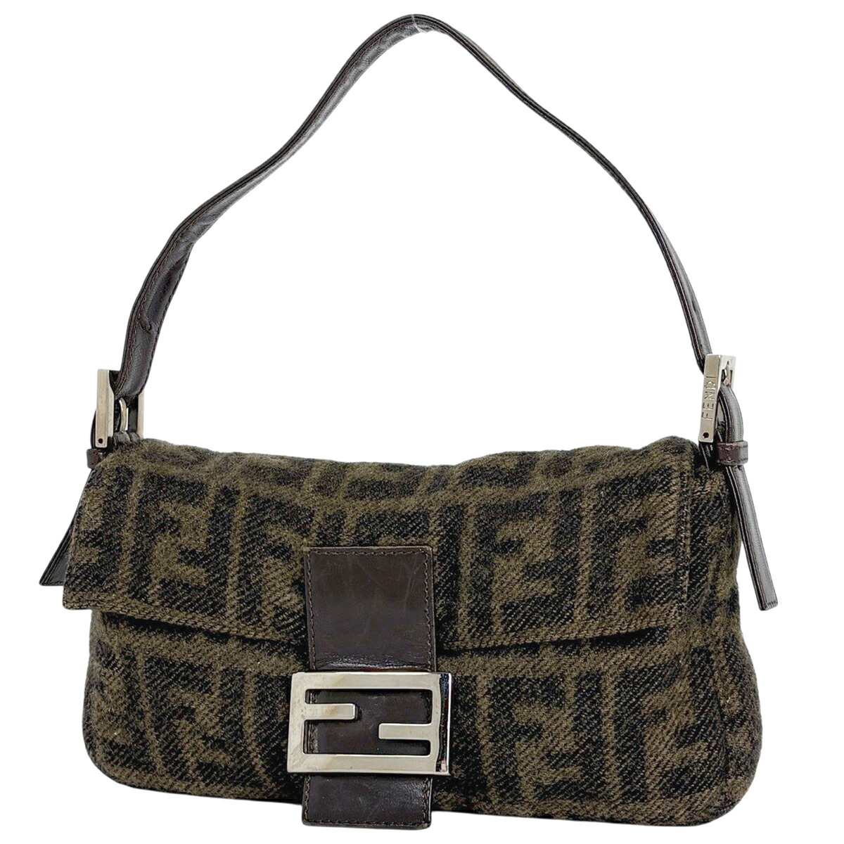 フェンディ FENDI ズッカ柄 マンマバゲット ハンドバック 壱肩部 織り地 赤銅色 26424 レディース 【中古】