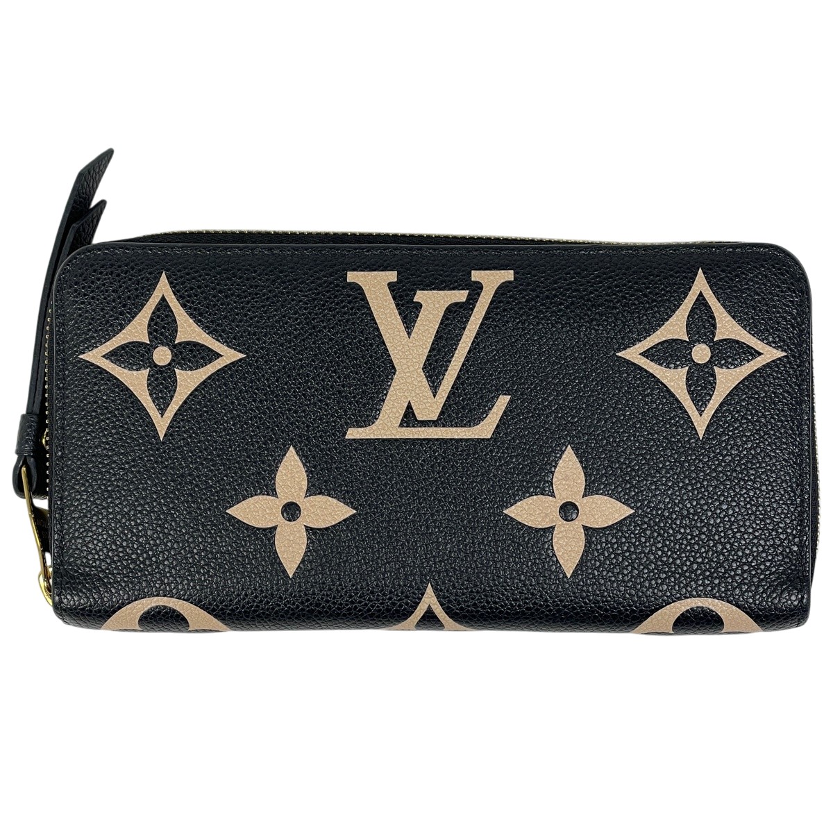 ルイ・ヴィトン Louis Vuitton ジッピー ウォレット ラウンドジップ ラウンドチャック バイ色つや 長金入れ モノグラムアンプラント 黒いこと ベージュ M80481 レディース 【中古】