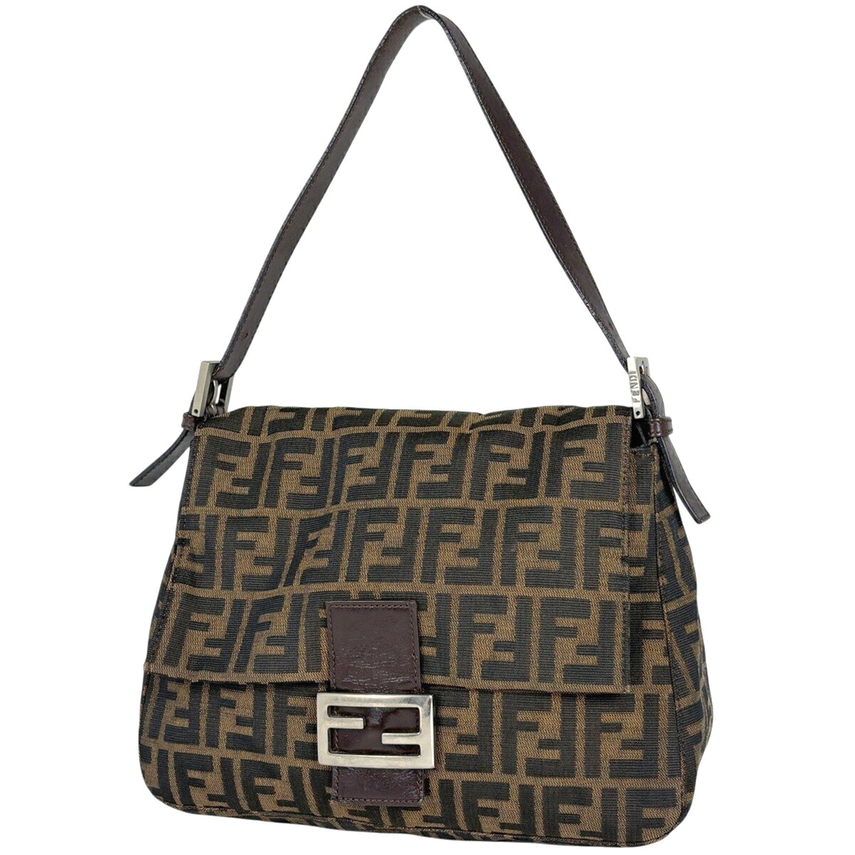 フェンディ FENDI ズッカ柄 ショルダーバッグ ハンドバック 壱肩部 マンマバゲット 帆布 赤銅色 26325 レディース 【中古】
