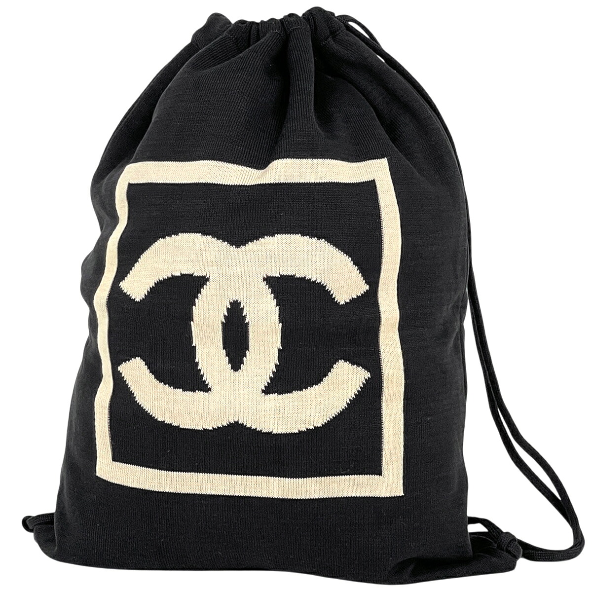シャネル CHANEL 運動競技生産ライン 背嚢 ナップサック ココマーク 背嚢 織り地 黒いこと レディース 【中古】