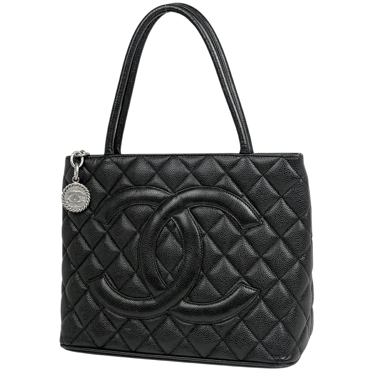 シャネル CHANEL 刷り直すトート ハンドバック ココマーク トートバッグ キャビア人はだ 黒いこと A01804 レディース 【中古】