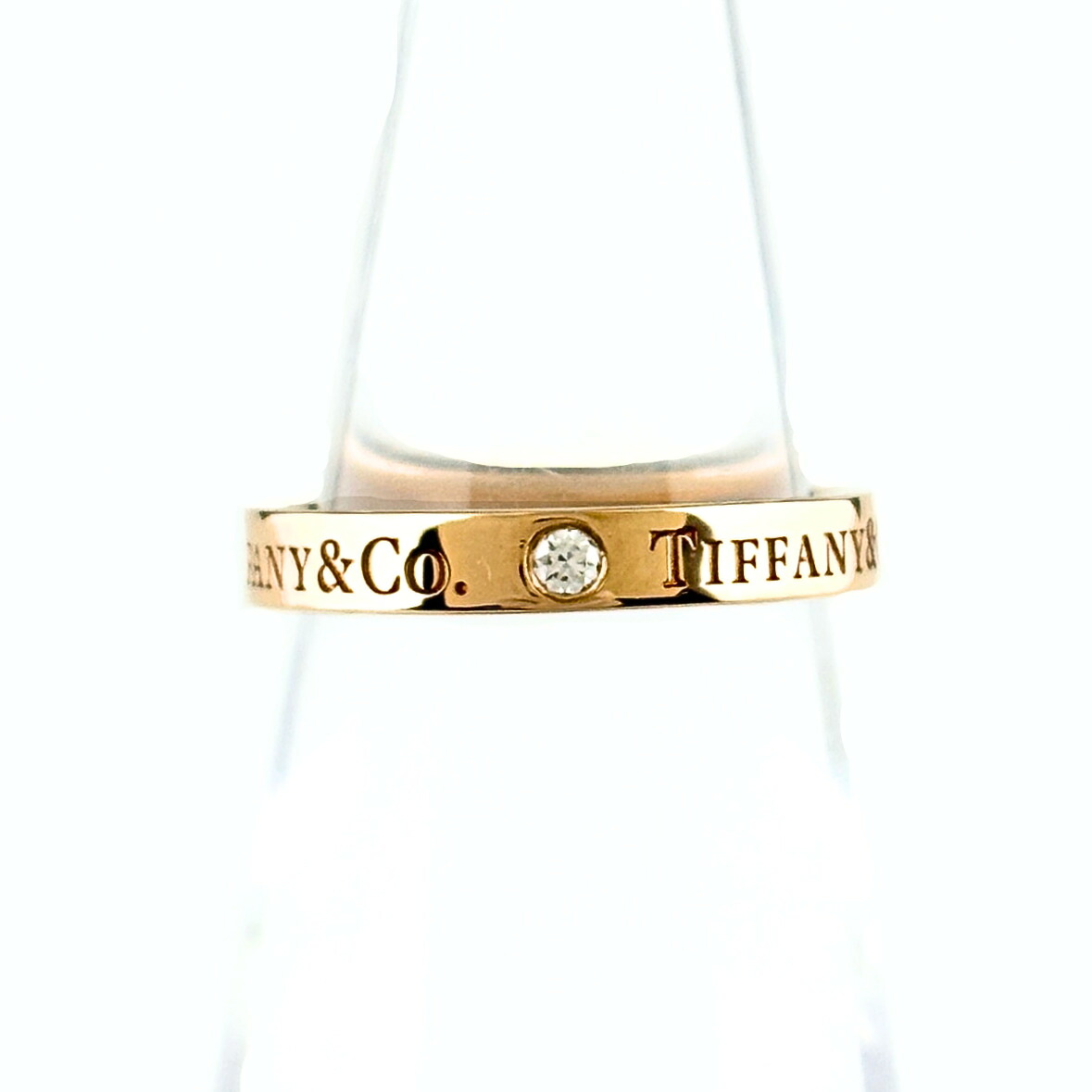 ティファニー TIFFANY&Co. フラットバンド リング PG ピンクゴールド 指輪 メレダイヤ 3Pダイヤ リング 7号 750 ダイヤモンド レディース 【中古】｜バイセル 店