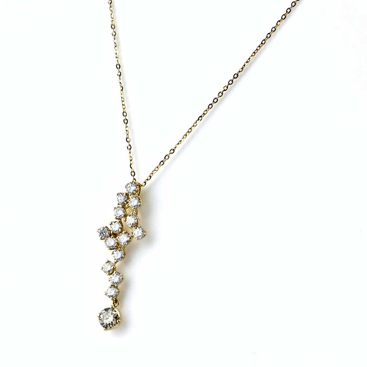 ダイヤモンド ペンダントトップ YG イエローゴールド ペンダント メレダイヤ ネックレス K18 ダイヤモンド レディース 【中古】 msp29｜バイセル 店