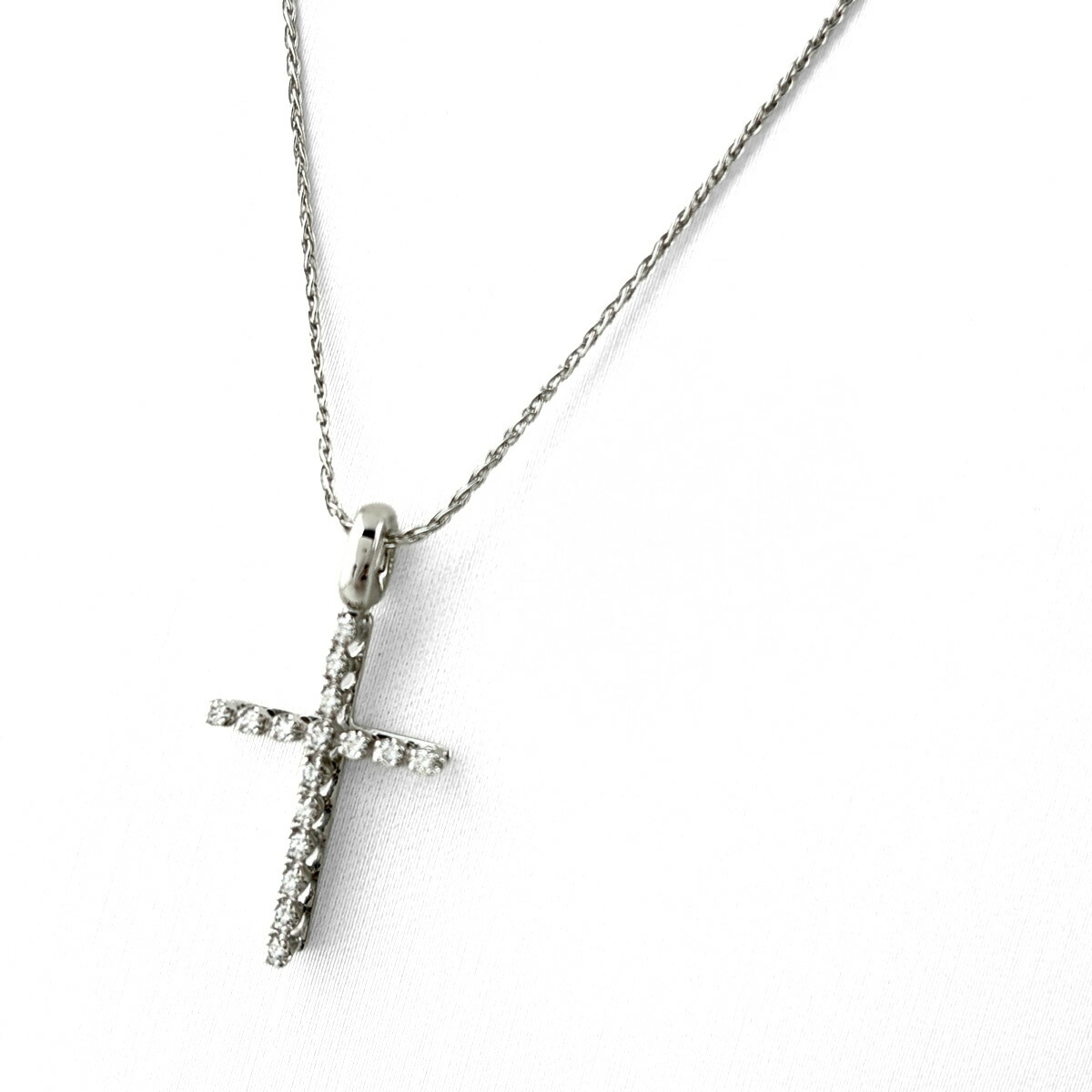 ダミアーニ Damiani クロス ネックレス WG ホワイトゴールド ペンダント メレダイヤ 十字架 ネックレス 750 ダイヤモンド レディース 【中古】 msp29|バイセル 店