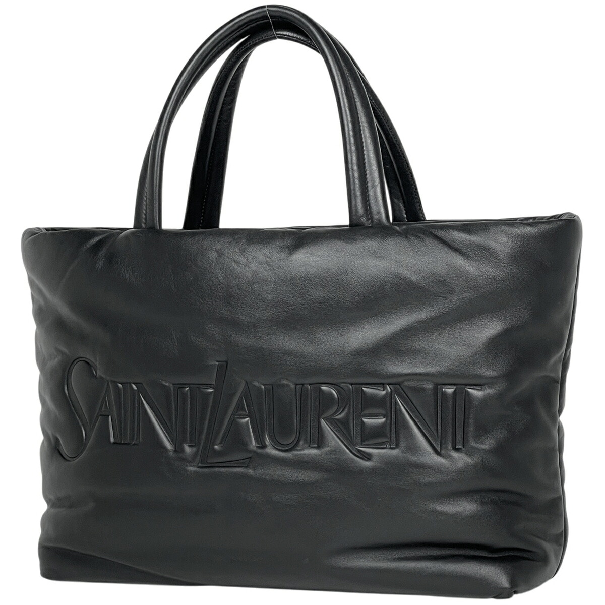 サンローラン SAINT LAURENT ロゴ トートバッグ レザー ブラック 756269 レディース 【中古】 msp29｜バイセル 店