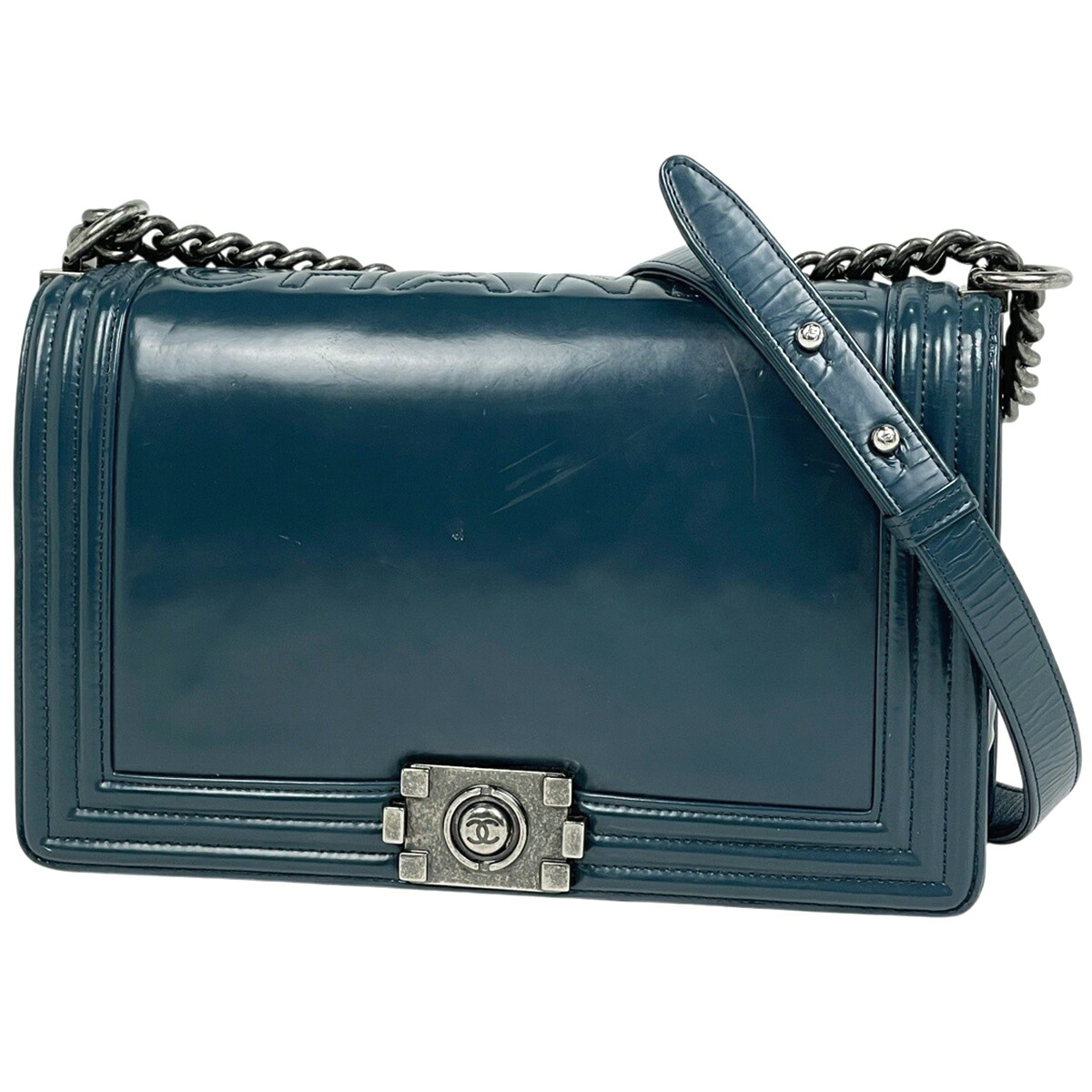 シャネル CHANEL ボーイシャネル チェーン ショルダーバッグ ココマーク レザー ブルー レディース 【中古】 msp29|バイセル 店
