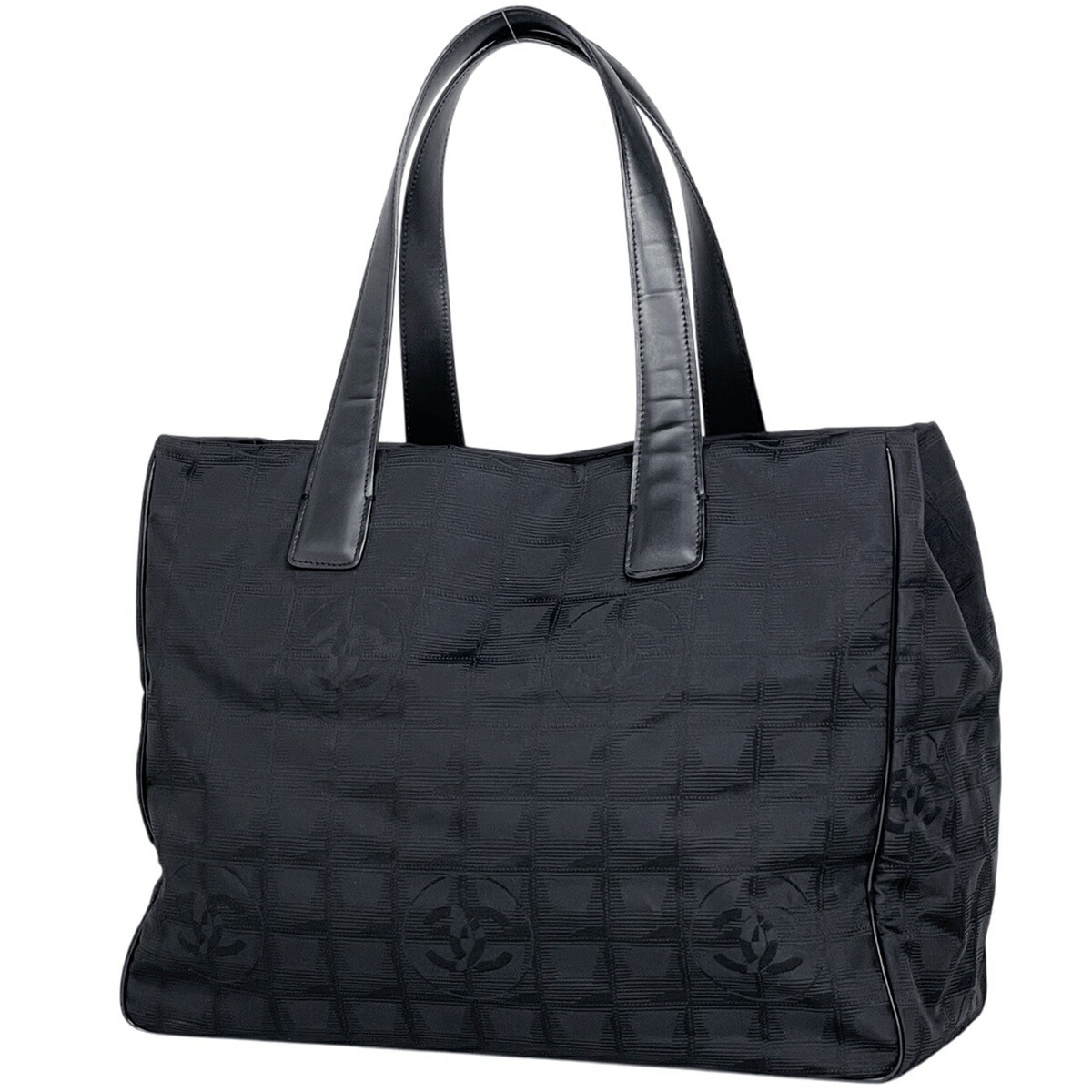 シャネル CHANEL ニュートラベルライン トートMM ココマーク ショルダーバッグ ナイロンジャガード ブラック A15991 レディース 【中古】 msp29｜バイセル 店