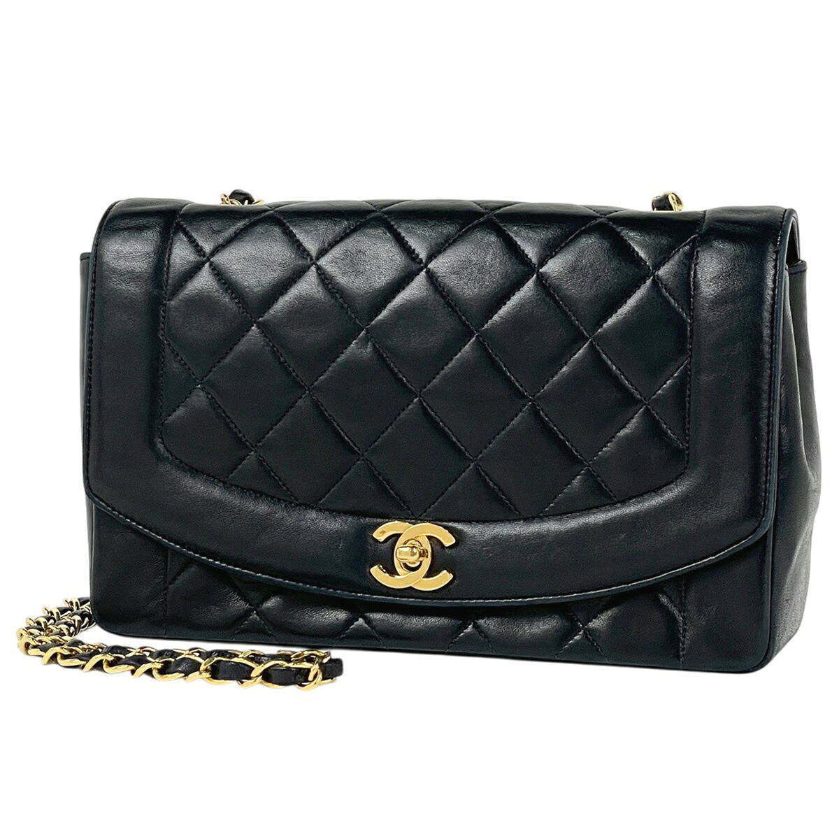 シャネル CHANEL ダイアナ マトラッセ シングルフラップ チェーン ショルダーバッグ ココマーク レザー ブラック A01165 レディース 【中古】｜バイセル 店