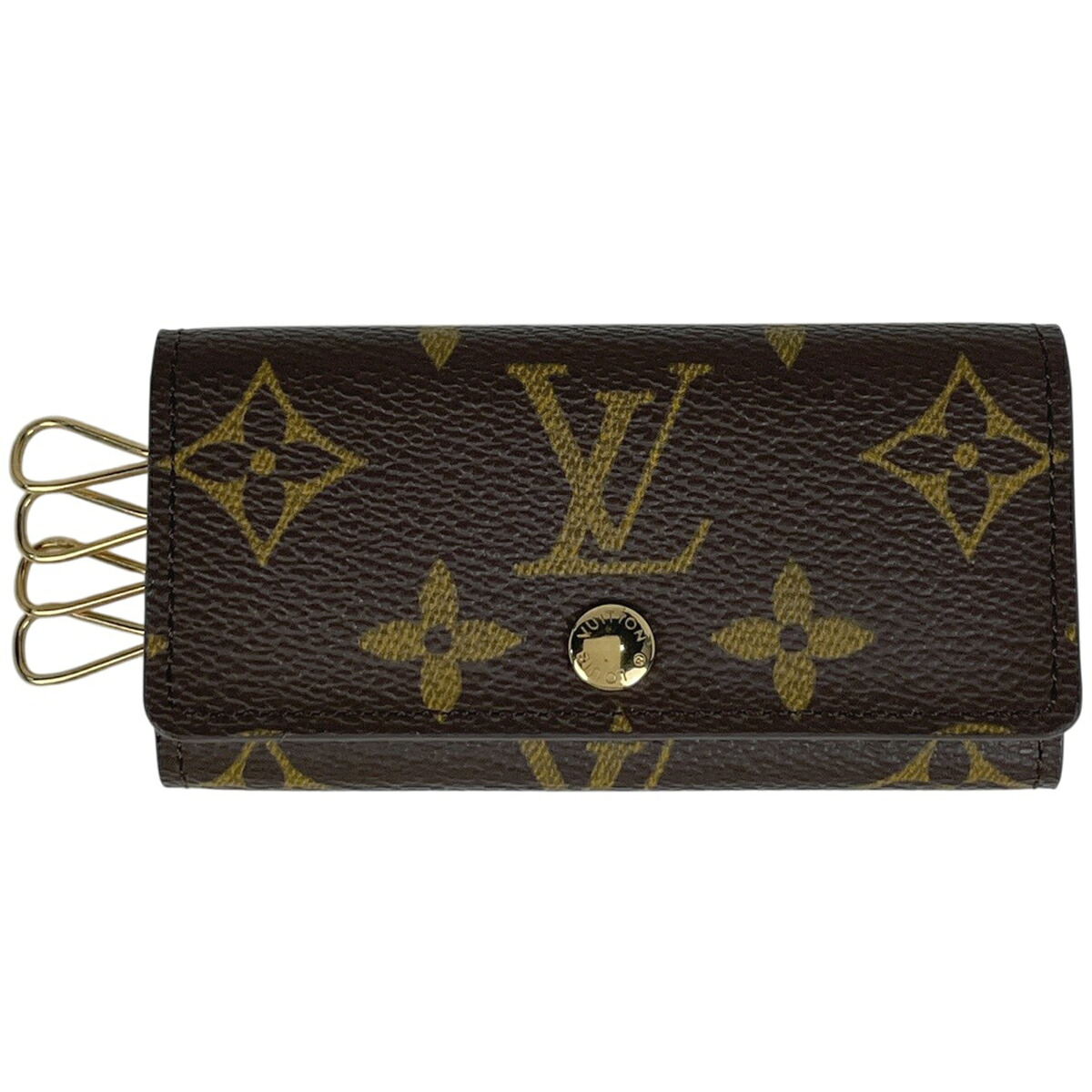 ルイ・ヴィトン Louis Vuitton ミュルティクレ 4 キーフック キーホルダー キーケース モノグラム ブラウン M69517 レディース 【中古】 msp29|バイセル 店