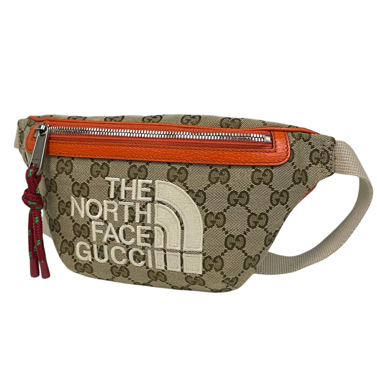 グッチ GUCCI GG柄 上半身御徒面子 北の方人間の顔 二人三脚 GG帆布 ベージュ オレンジ色 650299 レディース 【中古】