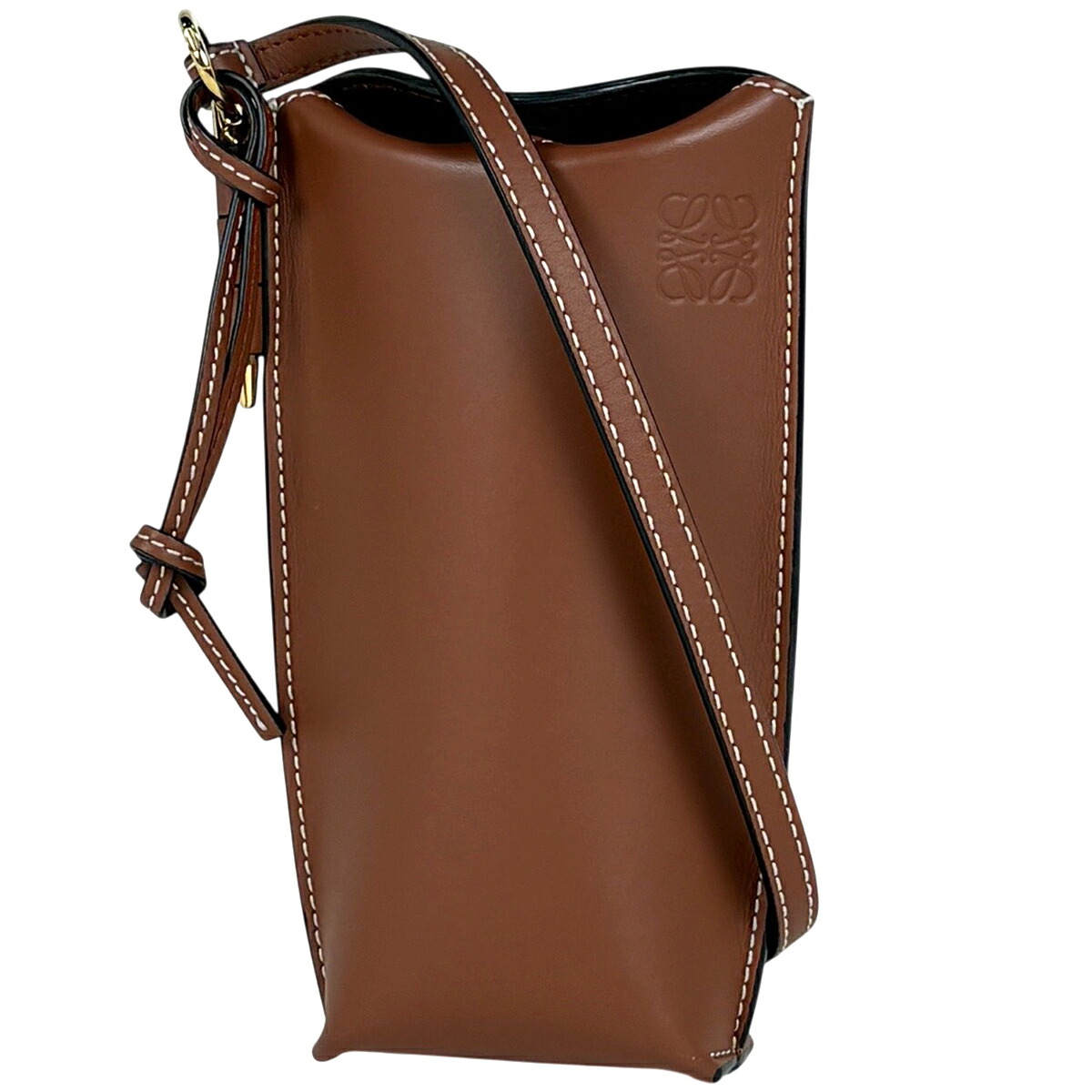 ロエベ LOEWE ゲートポケット ショルダーバッグ アナグラム 斜め掛け レザー ブラウン レディース 【中古】 msp29｜バイセル 店