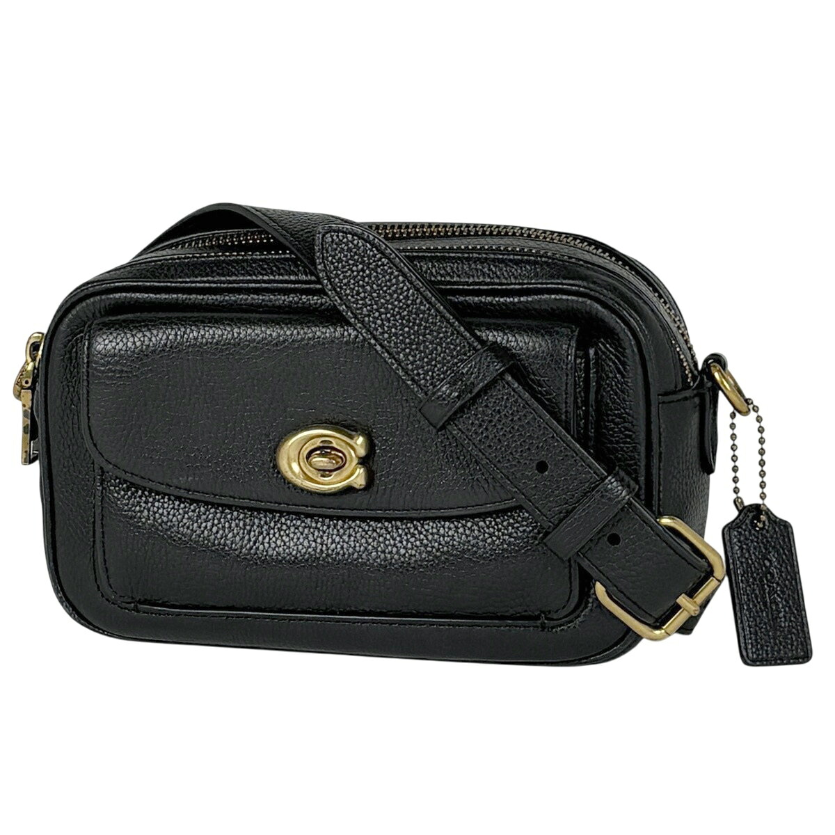 コーチ COACH ウィロウ カメラ バッグ ショルダーバッグ レザー ブラック C0823 レディース 【中古】 msp29|バイセル 店