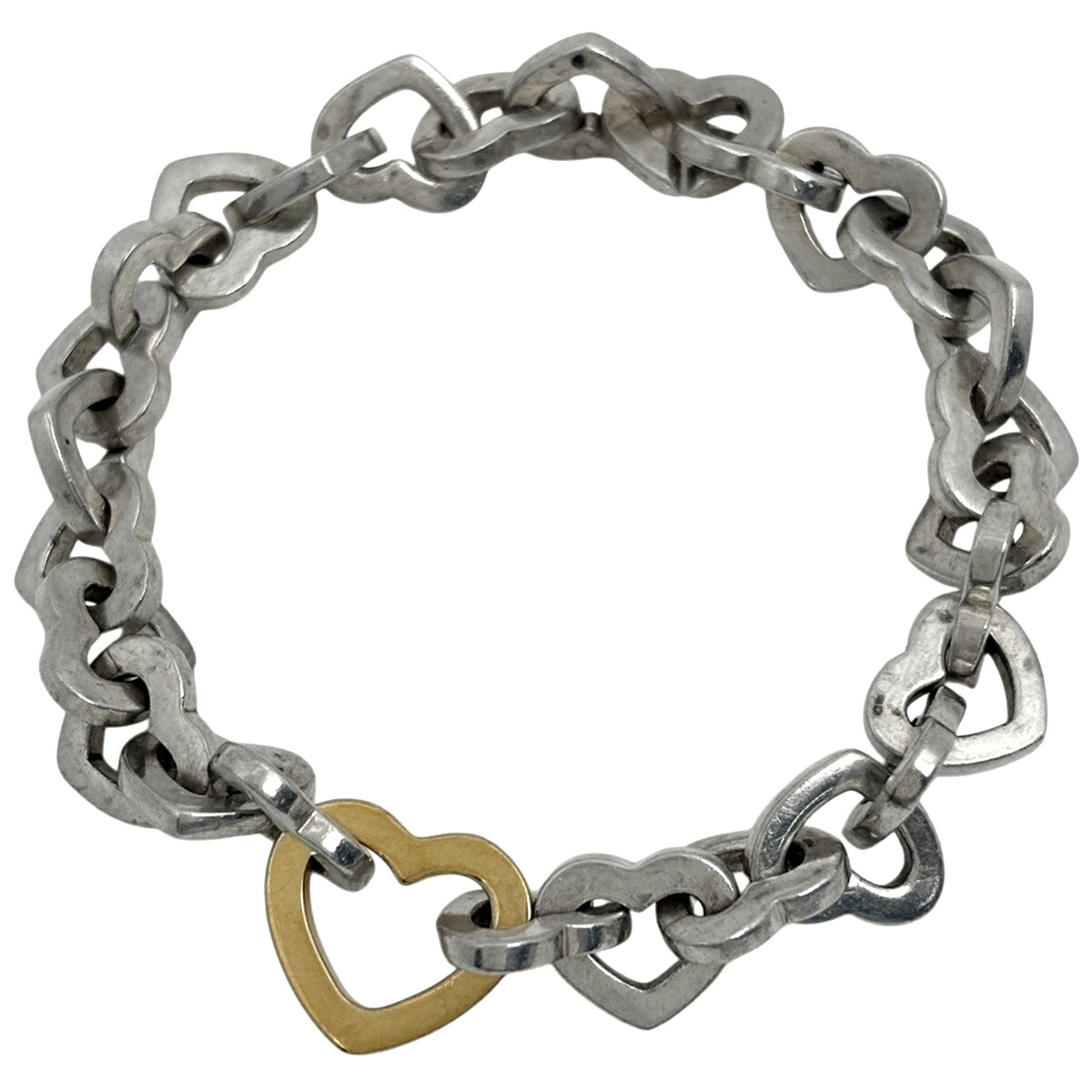 ティファニー TIFFANY&Co. ハートリンク ブレスレット シルバー925 750 シルバー ゴールド レディース 【中古】 msp29｜バイセル 店 42,000円
