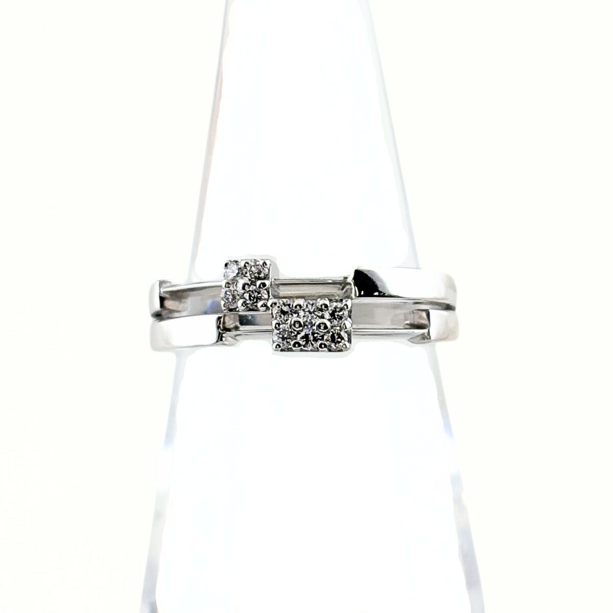 スタージュエリー STAR JEWELRY メレダイヤ デザインリング WG ホワイトゴールド 指輪 リング 9号 K18 WG ダイヤモンド レディース 【中古】｜バイセル 店