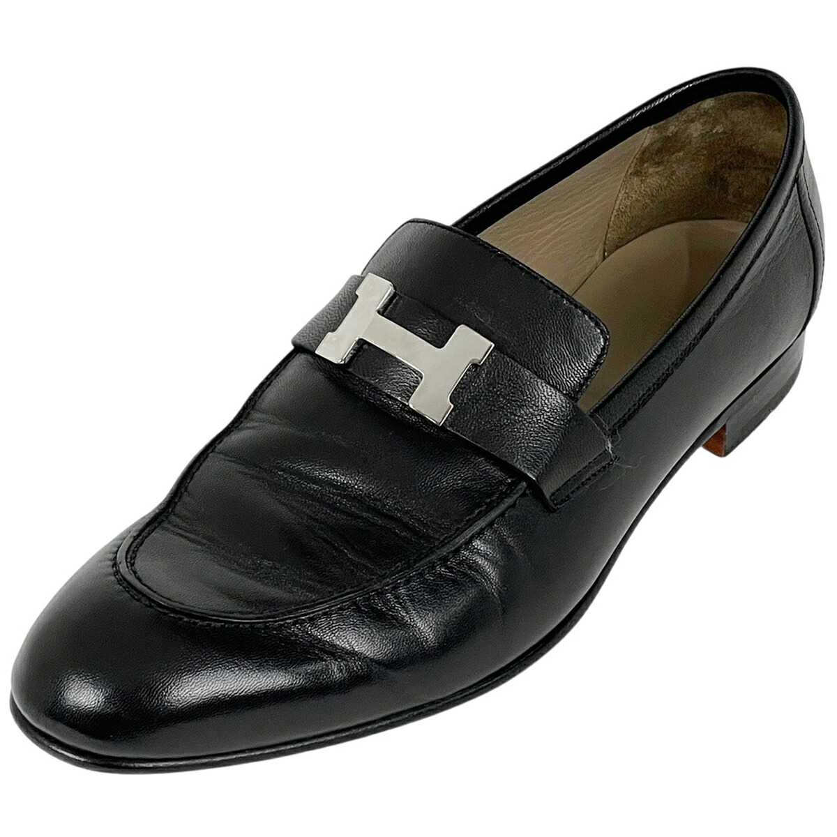 エルメス HERMES Hロゴ ビジネスシューズ 靴 レザー ブラック メンズ 【中古】 msp29|バイセル 店