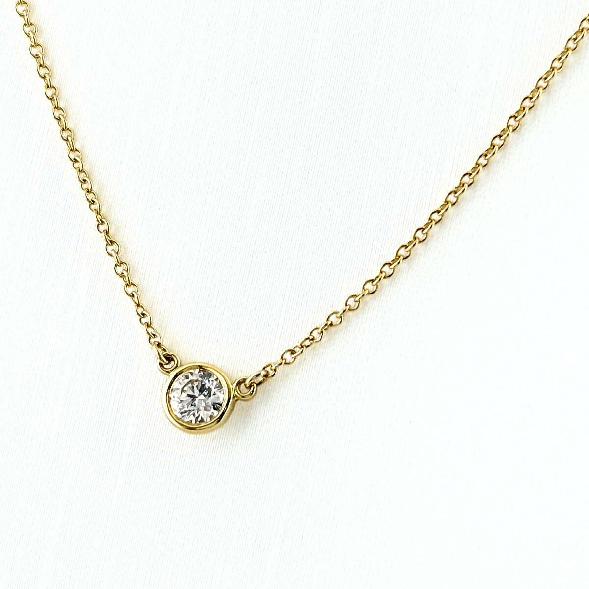 ティファニー TIFFANY&Co. バイザヤード ネックレス YG イエローゴールド ペンダント ダイヤモンド ネックレス 750 ダイヤモンド レディース 【中古】 msp29|バイセル 店