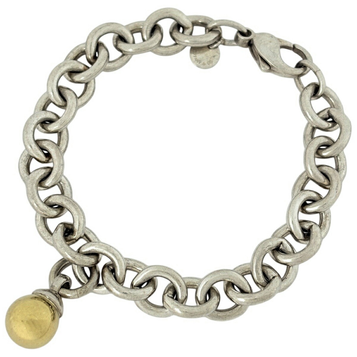 ティファニー TIFFANY&Co. ハードウェア ダンクル ボール チェーン ブレスレット シルバー925 750 シルバー レディース 【中古】 msp29｜バイセル 店