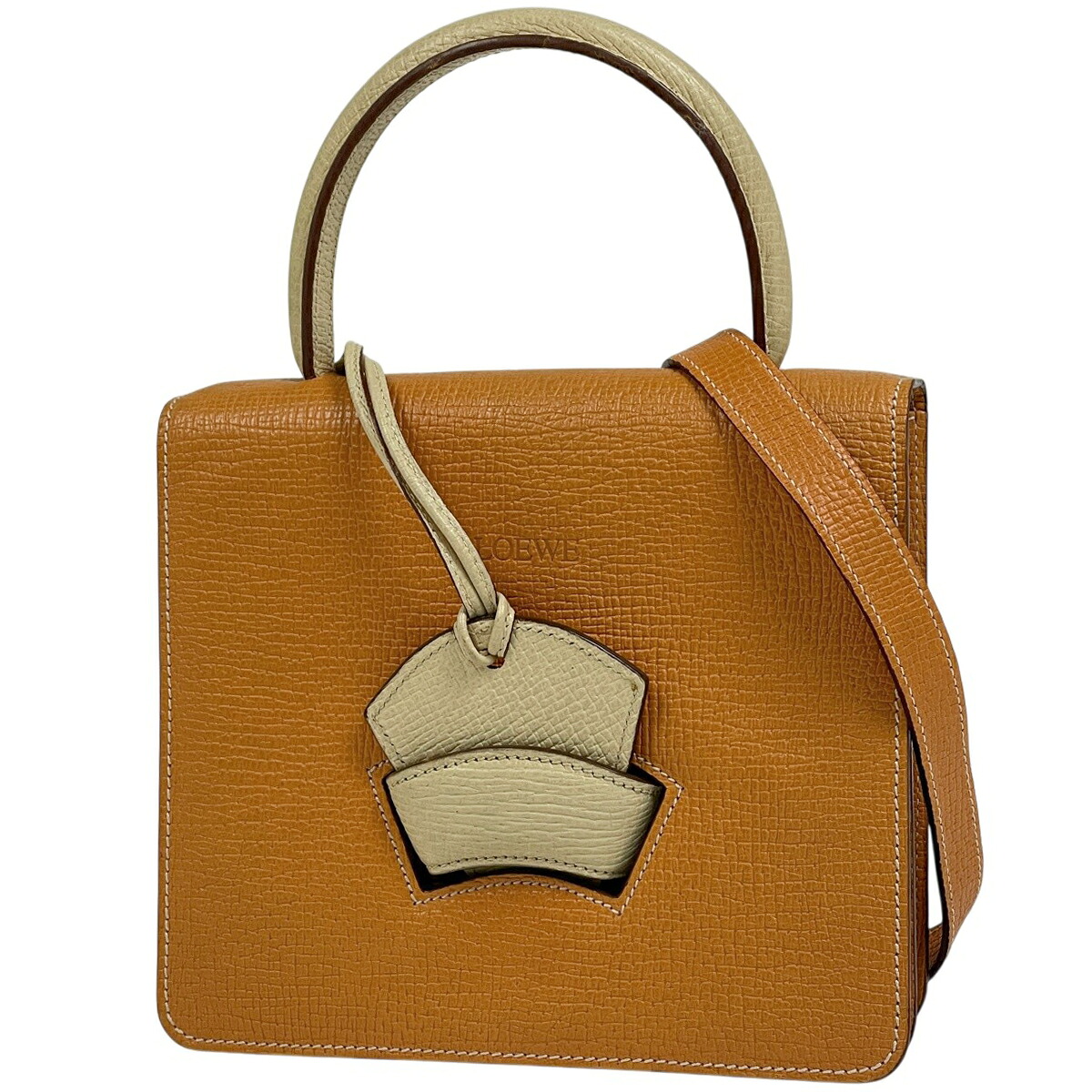 ロエベ LOEWE バルセロナ ハンドバッグ 2WAY レザー オレンジ イエロー レディース 【中古】 msp29|バイセル 店