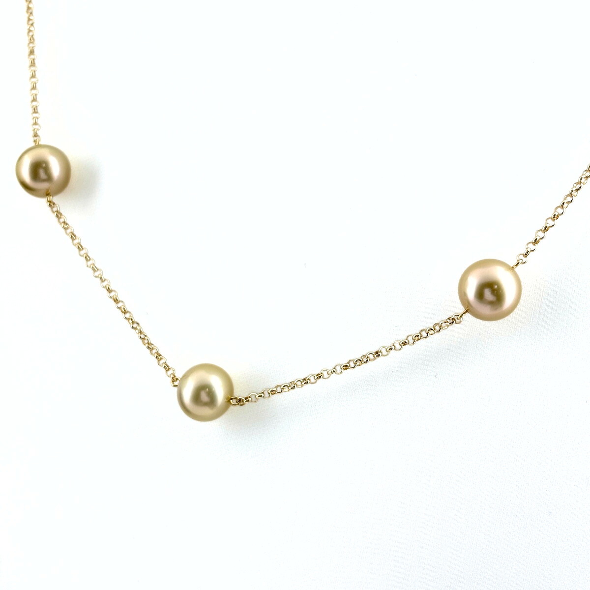 タサキ TASAKI ステーションパール ネックレス YG イエローゴールド 真珠 メレダイヤ ラリエット ネックレス 750 パール ダイヤモンド レディース 【中古】 msp29｜バイセル 店
