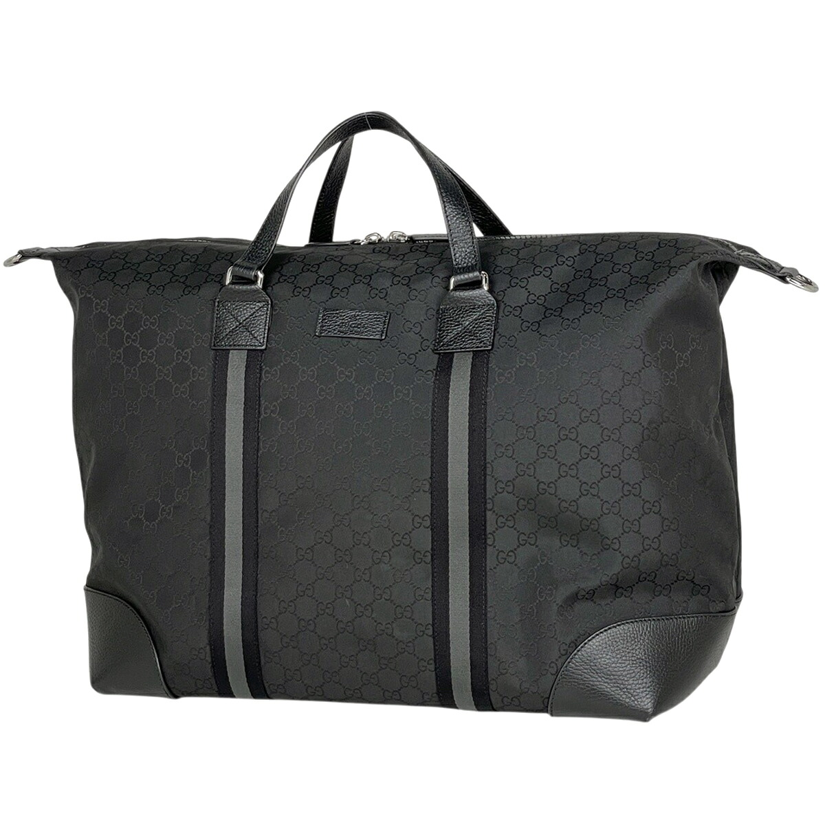 グッチ GUCCI GG柄 ボストンバッグ GGナイロン ナイロン ブラック 449180 レディース 【中古】 msp29｜バイセル 店