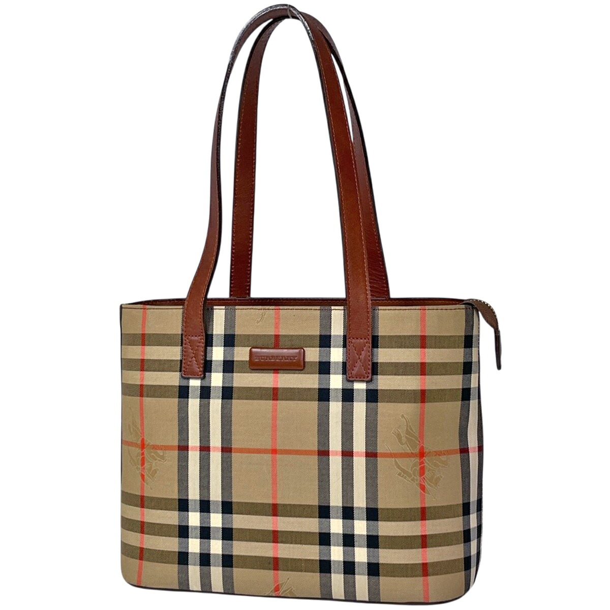 バーバリー BURBERRY チェック柄 トートバッグ キャンバス ベージュ レディース 【中古】｜バイセル 店